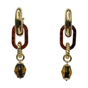 BerNice Brass gold plated resin semi -precious stone