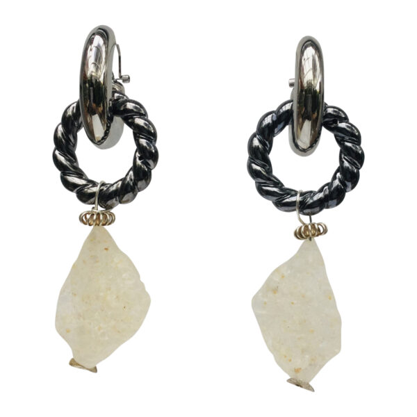 BerNice Brass silver plated resin semi -precious stone