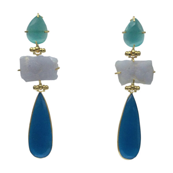 BerNice Sparkling Semiprecious stones brass Gold plated