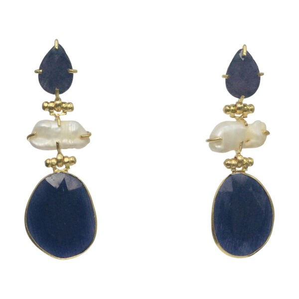 BerNice Sparkling Semiprecious stones brass Gold plated