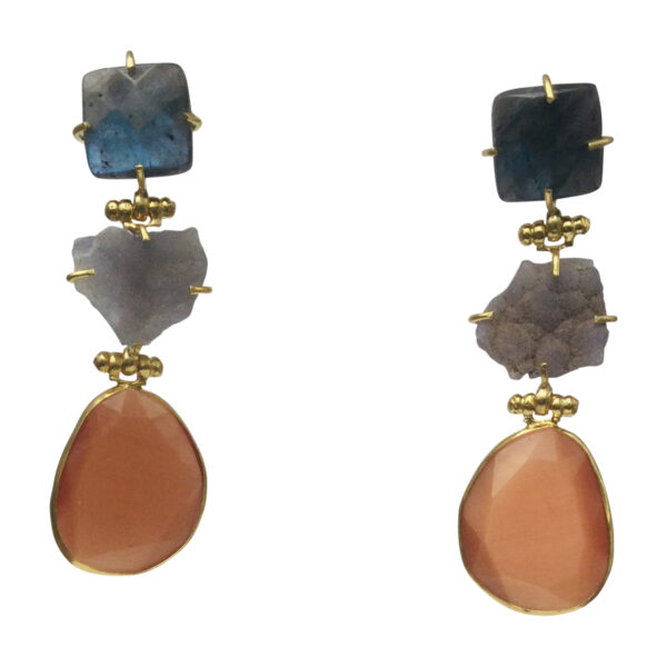 BerNice Sparkling Semiprecious stones brass Gold plated