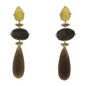 BerNice Sparkling Semiprecious stones brass Gold plated
