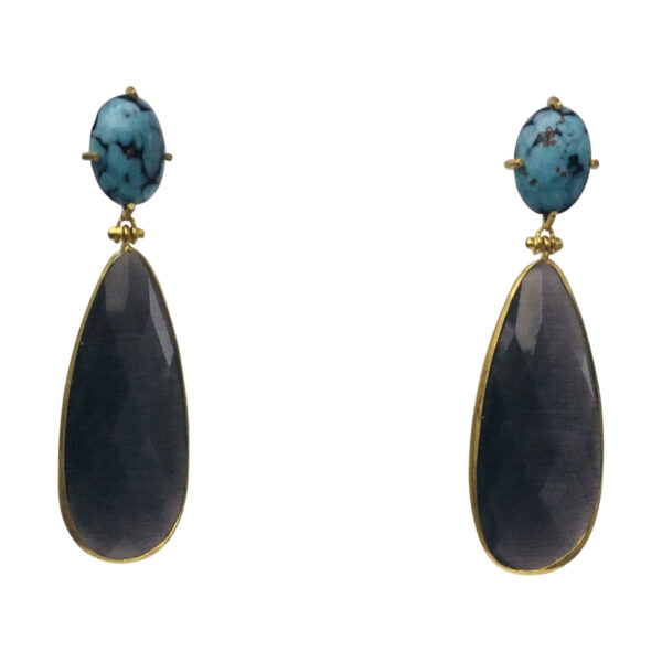 BerNice Sparkling Semiprecious stones brass Gold plated