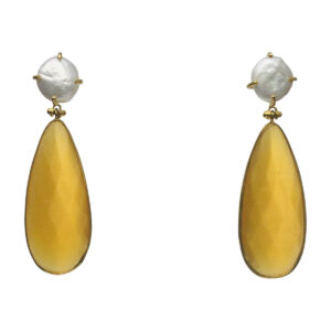 BerNice Sparkling Semiprecious stones brass Gold plated