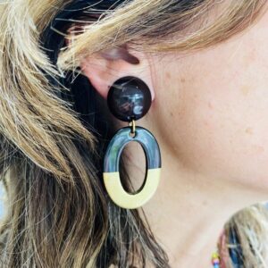 BerNice Clip Earring Black and Gold