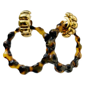 BerNice Clip Earring Tortoise Hoop ,Gold plated Clip