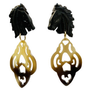 BerNice Clip Earring Black Horse and Horn