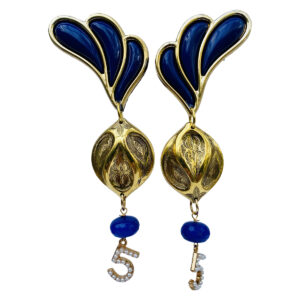 BerNice Clip Earring  Gold and Resin Blue