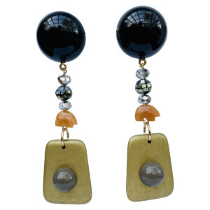 BerNice Clip Earring  Gold and Black Fantasy