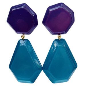BerNice Clips Earring Shinny Purple and Blue
