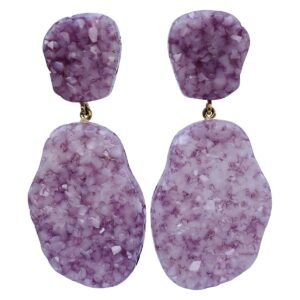 BerNice Clips Earring Pink Purple Marbeled