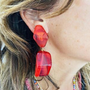 BerNice Clips Earring Vibrant Red