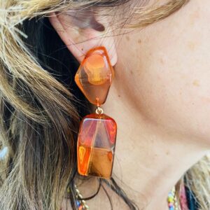 BerNice Clips Earring Vibrant Orange