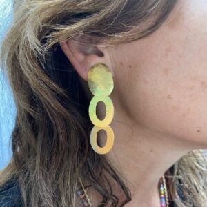 BerNice Clips Earring Gold Oval Top and Rings