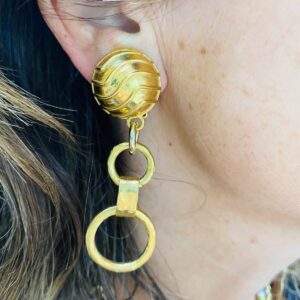 BerNice Clips Earring Gold Top and Rings