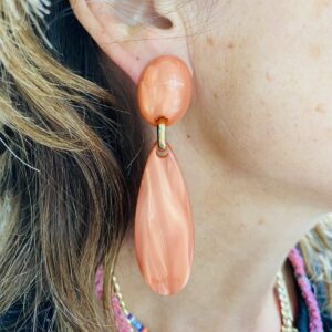 Italian Resin Earring Light Orange Color
